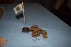 Marx Rev War Playset # 3401 gold firing cannon, cannon balls & Flag