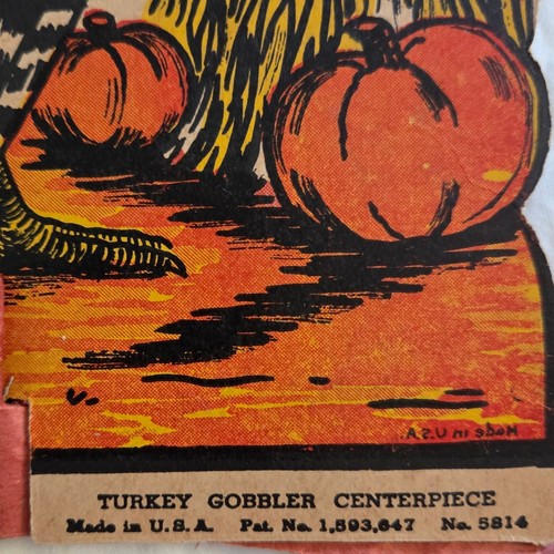 Vintage Turkey Gobbler 2 Centerpieces Beistle Thanksgiving Decoration Paper USA - Picture 4 of 13