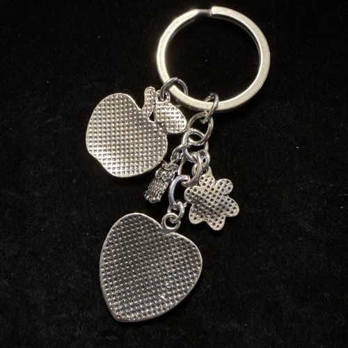 A Great Teacher is Hard to Find Gift Keychain Owl Heart Flower Apple (Lot# 493) - Picture 5 of 5