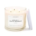 Calyan Wax Co. 3 Wick Candle, Apples + Maple Bourbon Scented Candle, 43 Hour ...