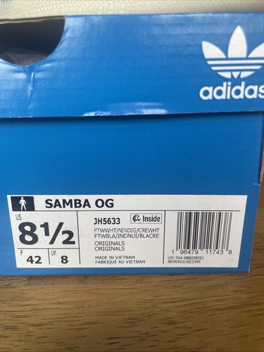 Calzado para hombre Adidas Samba OG blanco/noche índigo-crema blanco (JH5633) NUEVO SIN CAJA - Imagen 3 de 6