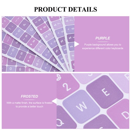 6 Pcs Purple PVC Keyboard Stickers Tastaturaufkleber Für Laptops - 第 9/10 張圖片