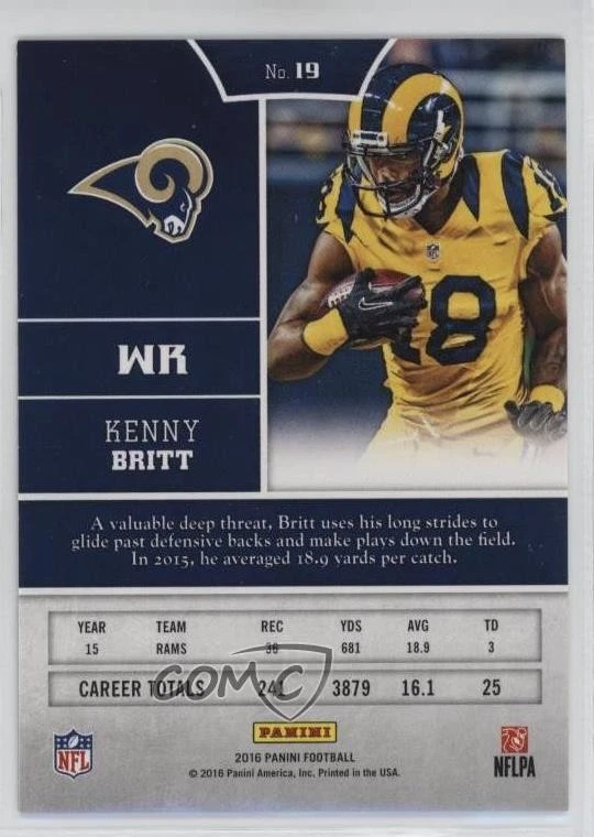 2016 Panini Chivalry /199 Kenny Britt #19 - Image 2 of 2