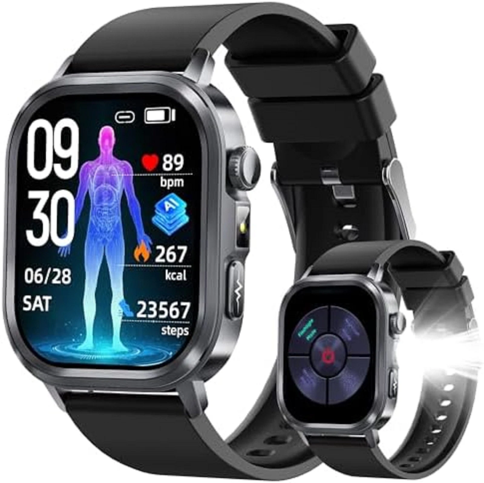 Smart Watch Men Women AMOLED Fitness Tracker Heart Rate Sleep Calls AI Watch