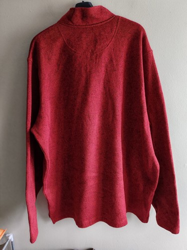 Wrangler Herren Quarter Zip Pullover Fleece Gr. XL Sweater meliert rot meliert - Bild 7 von 9