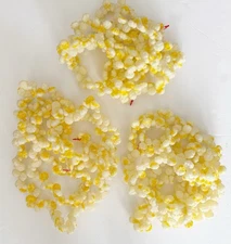 3 Strands VTG Blow Mold Buttered Popcorn Christmas Tree Garland 24’ Total