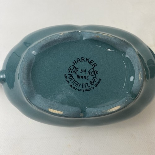 Harkerware Pate Sur Pate Corinthian Teal Gravy Boat And Under Plate - Picture 3 of 6