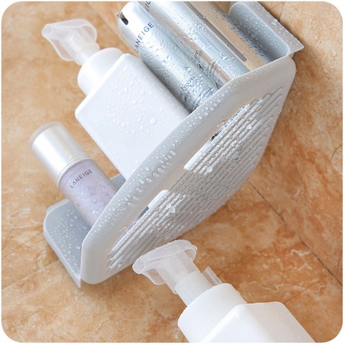  Estante de almacenamiento de plástico para baño de 2 piezas sin punzonar estante triangular para inodoro cocina - Imagen 6 de 8