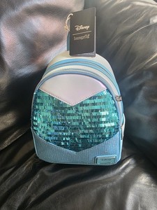 Loungefly Disney Frozen Elsa Glitter Sequin Cosplay Mini Backpack.