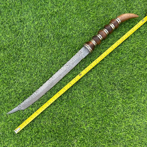 Beautiful Custom Made Damascus Steel Sword w/Sheath Collectible Battle Ready, 41 - Picture 5 of 6