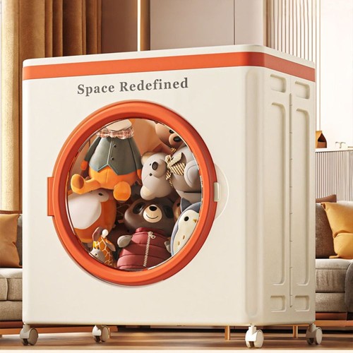 Foldable Storage Cabinet Dustproof Clothing Organizer New Toys Storage Basket - Picture 5 of 12