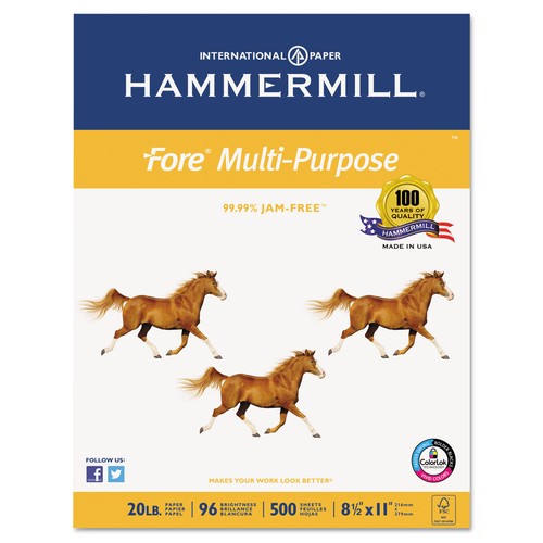Hammermill Fore MP Multipurpose Paper 96 Brightness 20lb 8-1/2x11 White