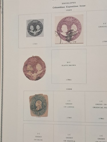 US Umschlag geschnitten quadratische Briefmarkensammlung ANTIKES Album -- hoher Lebenslauf - enthält U1 ! - Bild 9 von 23