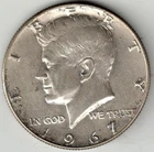 1967 Kennedy 40% Silver Half Dollar