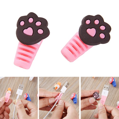 8PCS Cartoon Paw Shaped Headphone Data Cable Storage Winder Cable Winder - 第 11/11 張圖片