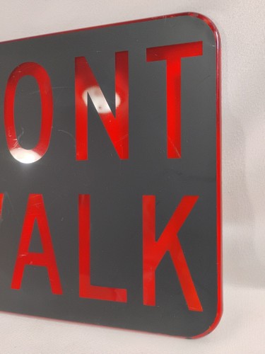 Vintage Eagle Acrylic Crosswalk Sign "Dont Walk" Traffic Signal Light Lens - Picture 3 of 6