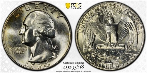 1964-D PCGS MS64 DDO (Doubled Die Obverse) FS-101 Washington Quarter