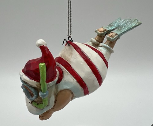 NUOVO Cape Shore Babbo Natale Snorkeling Decorazione Natalizia 3,5” Design di Julia Oliver - Foto 3 di 14