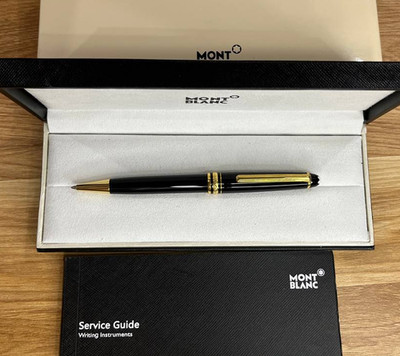 SALE Montblanc Classique 164 Ballpoint Pen Black Gold Finish Luxury New Box