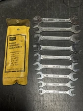 Vintage Sears Double Open End Wrenchs SAE Japan W/ Original Bag 1 Missing +extra