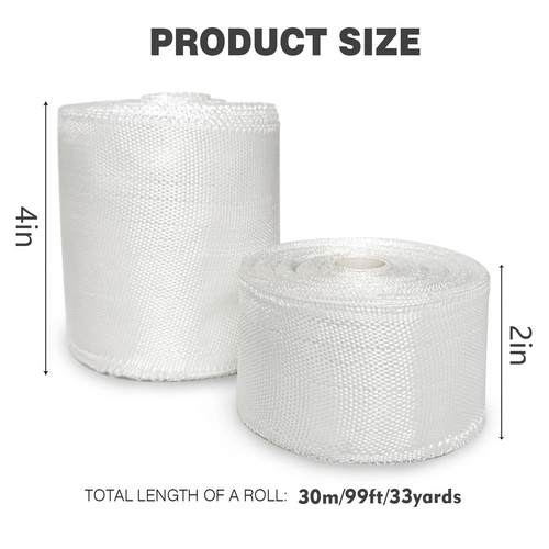 2 rolls of fiberglass cloth tape 2 inches + 4 inches wide 99 ft. woven fiberg... - Picture 2 of 7