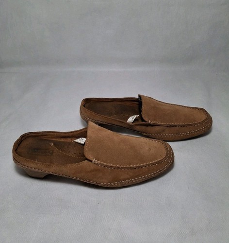 Merona Sox-Tab Heeled Brown Leather Mules Clogs Slip on Shoes Women's 8.5 - Picture 5 of 8