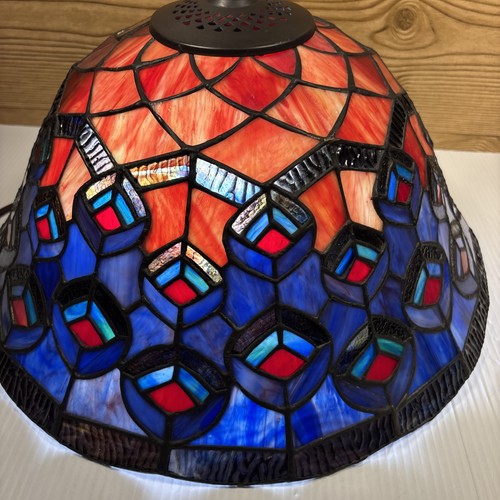 Dale Tiffany Signed Lamp Shade ONLY Peacock Feathers  Stained Glass - Picture 9 of 9