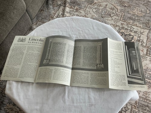 Lot of 2 Vintage LINCOLN MEMORIAL Brochures Washington DC 1964 - Picture 3 of 9