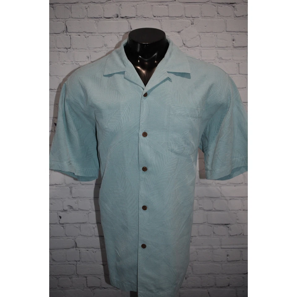 Tommy Bahama Hawaiian SILK Shirt Mens Size 2XL Loop Collar Coconut Buttons - Image 2 of 4