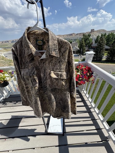 CABELA'S MEN'S CAMO HUNTING BUTTON UP SHIRT, SZ LARGE REG, SUPER NICE CLEAN A++ - Picture 7 of 16