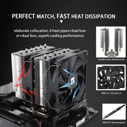 Peerless Assassin 120 SE CPU Cooler, 6 Heat Pipes AGHP Technology, Dual 120mm... - 第 5/7 張圖片
