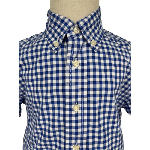 Ralph Lauren Boys Size 4 Blue Gingham Check Short Sleeve Button-Up Shirt - AC - Picture 4 of 10