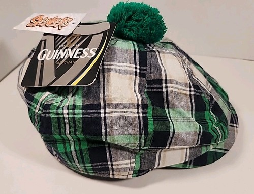 Guiness Beer Plaid Flat Cap Golf Cabbie Newboy S/M Hat Official Merchandise - Picture 4 of 12