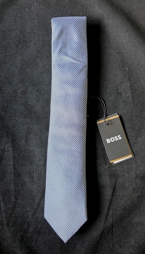 HUGO BOSS BLACK LABEL SILK TIE BLUE/WHITE MADE IN ITALY#50532851-NWT - Picture 3 of 6