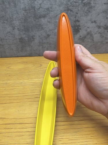 Boat Trays Set Of 2 Vintage MCM Plastic Melamine Yellow & Orange - Picture 5 of 8