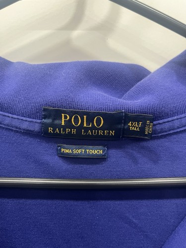 Polo Ralph Lauren Mens Blue Pima Soft Touch Shirt Size 4XLT Used - Picture 3 of 13