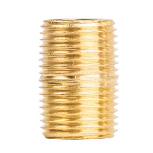 3/8" NPT X Male Close Pipe Nipples Threaded Brass Fitting Pipe Connector 2 Pack - Picture 2 of 6