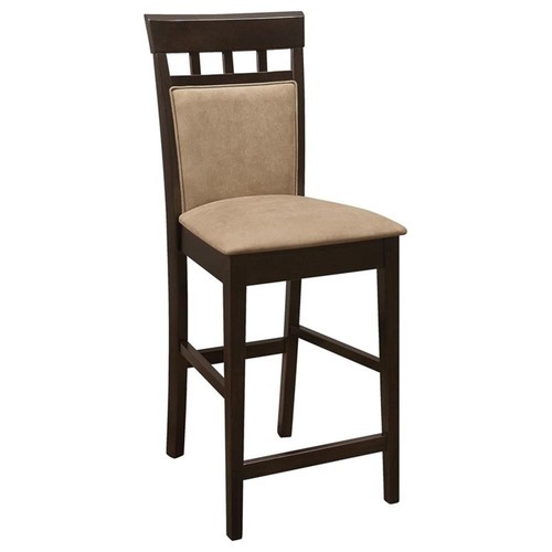 Coaster Gabriel 7-Piece Wood Counter Height Dining Set in Cappuccino and Beige - Picture 5 of 10