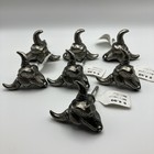 7 Western Rustic Drawer Pull Metal Steer Bull Pewter Tone Skull Handle Cabinet