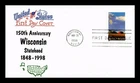 DR JIM STAMPS US COVER WISCONSIN STATEHOOD 150TH ANNIVERSARY FIRST DAY ISSUE