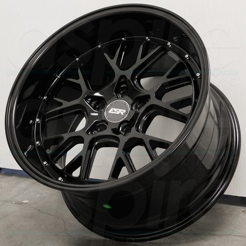 18x9.5/18x10.5 ESR CS11 Custom 5x120 22/22 Gloss Black Wheels Rims Set(4) 72.6 - Picture 3 of 6