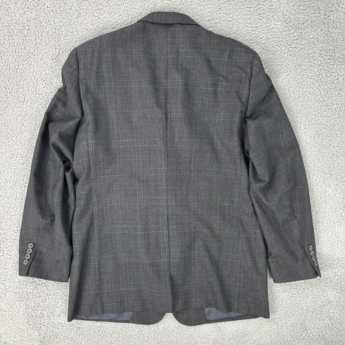 Hart Schaffner Marx Blazer Men 44L Grey Glen Plaid 2 Button Sports Coat USA Made - Picture 18 of 22
