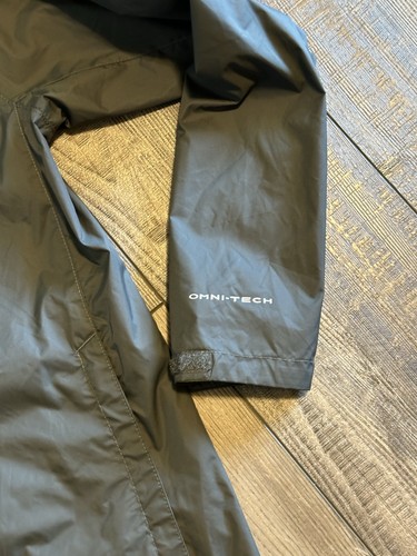 Columbia Omni-Tech Windbreaker Jacket Dark Gray Youth Boys Size M 10/12 Hooded - Picture 3 of 7