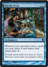 MTG Rhystic Study - Foil, Light Play, English Commander's Arsenal (Foil)