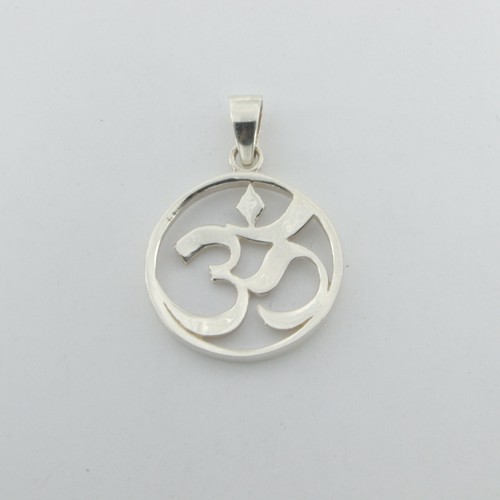 925 SILVER STERLING - Mystic Om / Aum PENDANT - Silver Jewelry #p115 - Picture 2 of 3