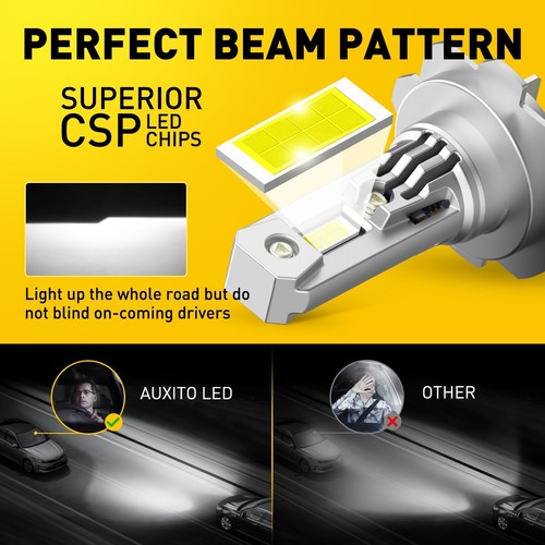 AUXITO H7 Super White 20000LM Kit LED Headlight Bulbs High Low Beam Combo Set 2 - Picture 48 of 61