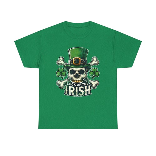 St. Patrick's Day Skull Tee, Unisex Heavy Cotton Tee, Celebratory T-Shirt, Irish - Picture 14 of 17