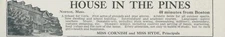 1912 House In The Pines Norton MA Miss Cornish Hyde Principals Vtg Print Ad CO4