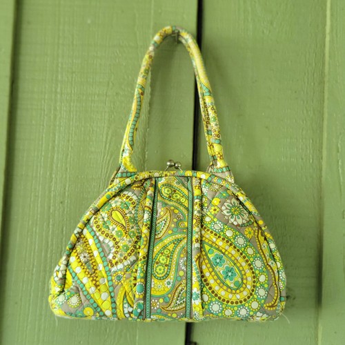 New VERA BRADLEY Lemon Parfait Eloise Kiss Kick Framed Shoulder Bag - Picture 9 of 10