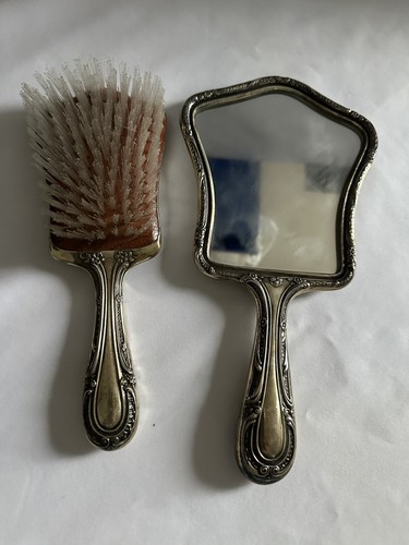 ANTIQUE STERLING SILVER GORHAM HAIR MIRROR BRUSH SET MONOGRAM ORNATE - Picture 13 of 18